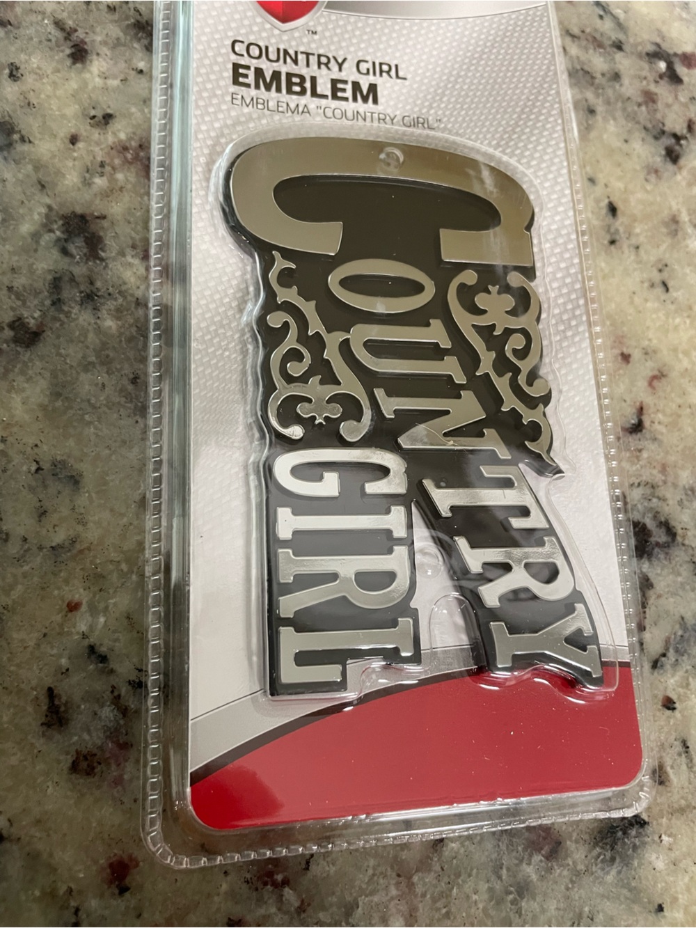 AUTO DRIVE "Country Girl" Chrome Emblem - Silver vehicle decal accessory gift - Picture 2 of 4